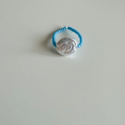 Lithops “Pearl” ελαστικό δαχτυλίδι γαλάζιο